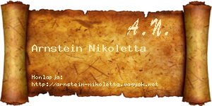 Arnstein Nikoletta névjegykártya